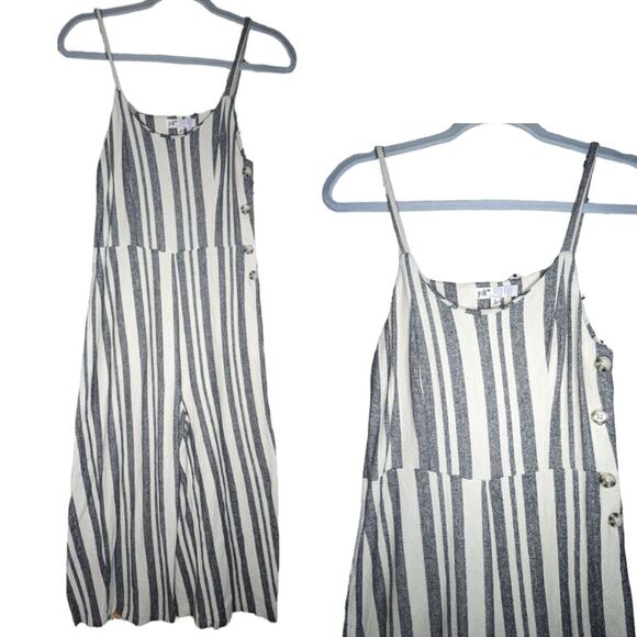 Women's Jolt Vertical Striped Cropped Wide Leg Jumpsuit, Size Small - Picture 1 of 5